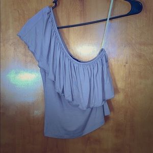 Lavender Forever 21 off the shoulder ruffle top